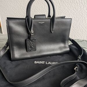Saint Laurent Black Leather Sac Du jour Bag